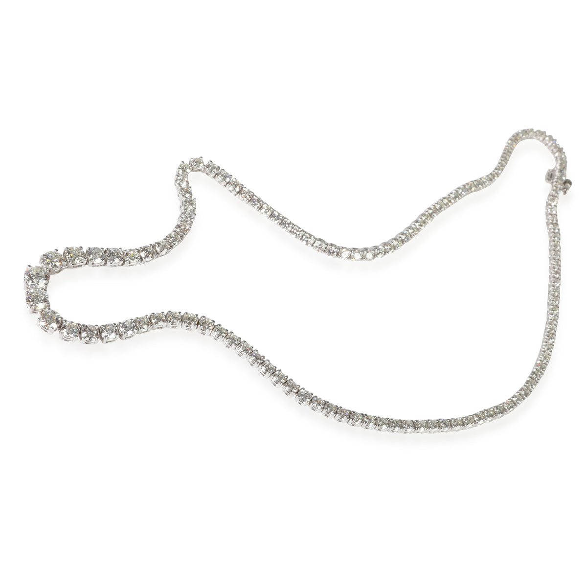 Diamond Tennis Necklace in 14K White Gold J SI1 12 CTW