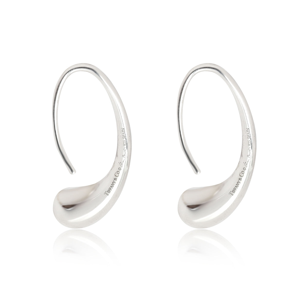 Tiffany & Co. Elsa Peretti Eelongated Teardrop Earrings in Sterling Silver