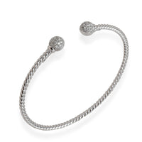 David Yurman Petite Solari Diamond Cuff in 18K White Gold 0.35 CTW