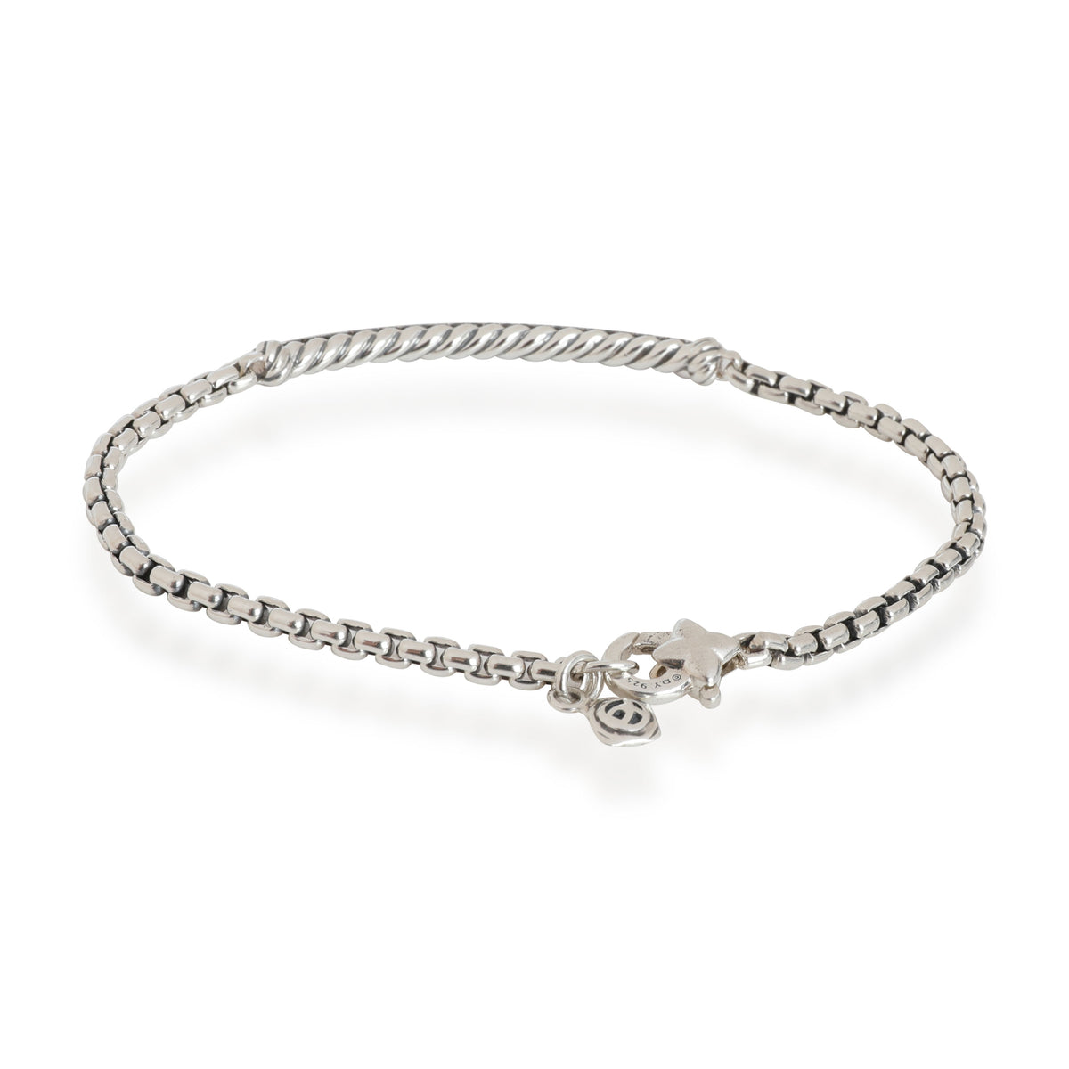 David Yurman Diamond Petite Pave Metro Bracelet in Sterling Silver 0.35 CTW