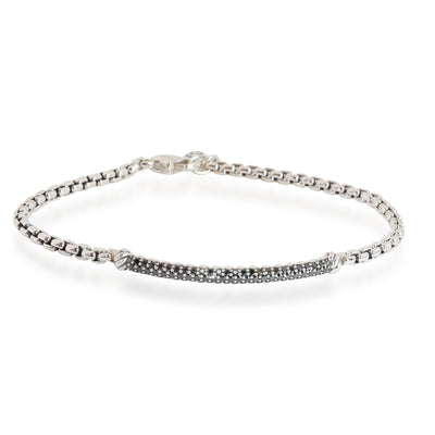 David Yurman Diamond Petite Pave Metro Bracelet in Sterling Silver 0.35 CTW