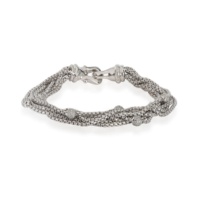 David Yurman Diamond 8 Chain Bracelet in  Sterling Silver 0.49 CTW