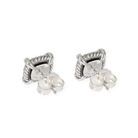 David Yurman Chatelaine Onyx Diamond Earrings in  Sterling Silver 0.29 CTW