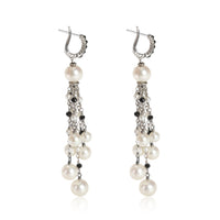 David Yurman Oceanica Black Spinel & Pearl Tassel Earrings in  Sterling Silver