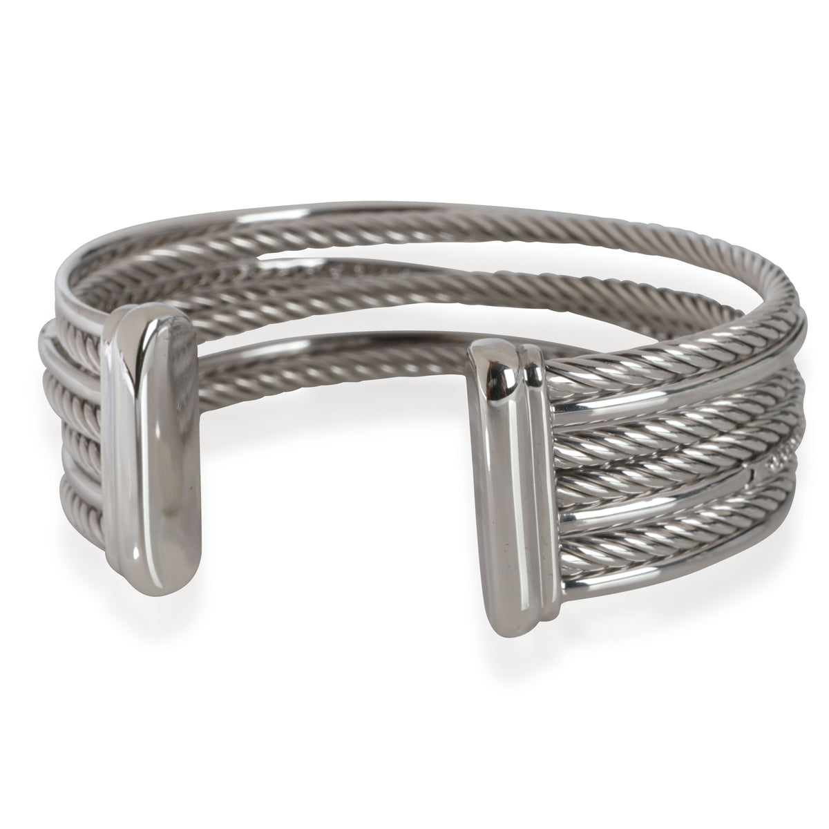 David Yurman Crossover Diamond Cuff in  Sterling Silver 0.65 CTW