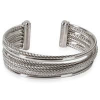 David Yurman Crossover Diamond Cuff in  Sterling Silver 0.65 CTW