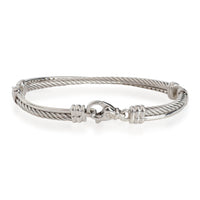 David Yurman Crossover Diamond Bangle in Sterling Silver 0.75 CTW