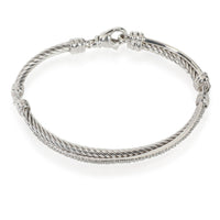 David Yurman Crossover Diamond Bangle in Sterling Silver 0.75 CTW