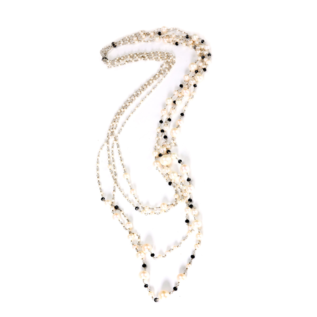 David Yurman Oceanica Pearl Onyx Necklace in  Sterling Silver