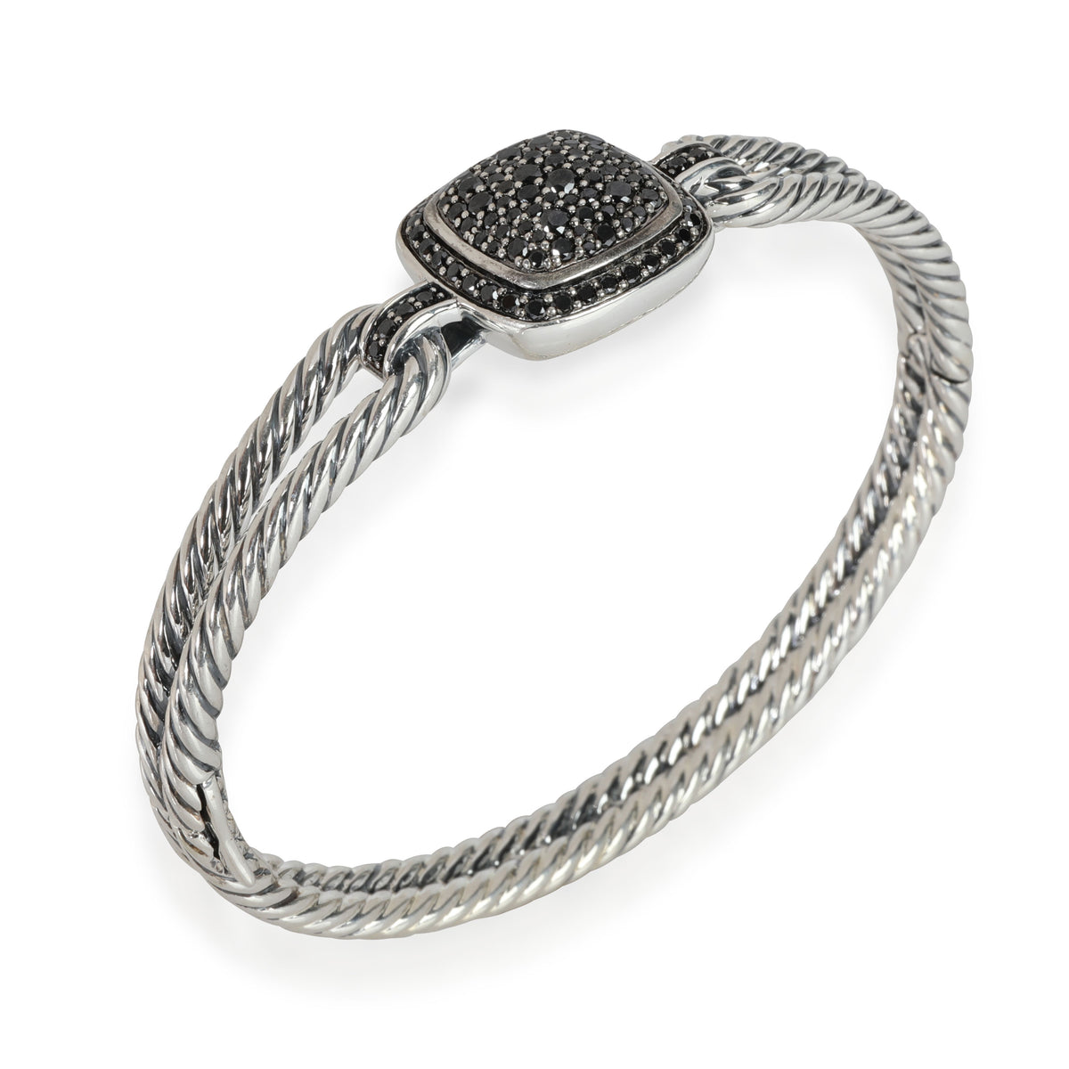 David Yurman Albion Black Diamond Bangle in Sterling Silver 0.73 CTW