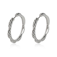 David Yurman Tides Diamond Hoop Earring in Sterling Silver 0.23 CTW