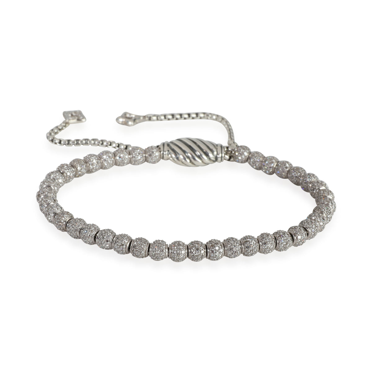 David Yurman Spiritual Beads Diamond Bracelet in Sterling Silver 5 CTW