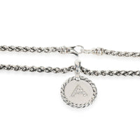 David Yurman Diamond Initial A Charm Necklace in Sterling Silver 0.11 CTW