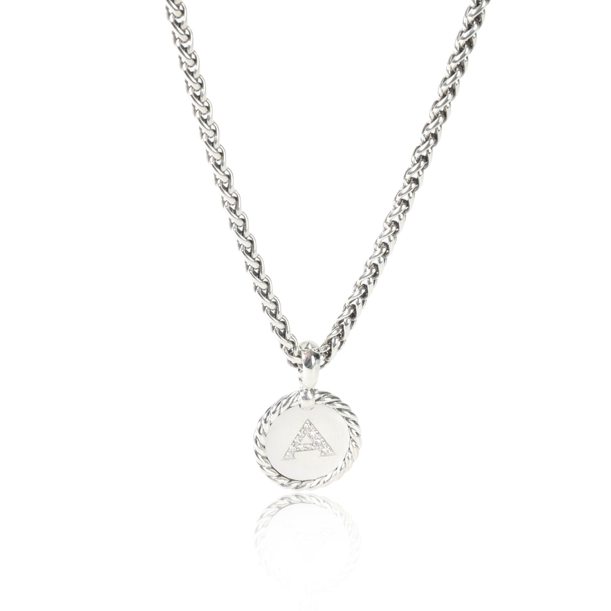 David Yurman Initial Charm Necklace with Diamonds A