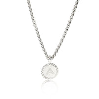 David Yurman Diamond Initial A Charm Necklace in Sterling Silver 0.11 CTW