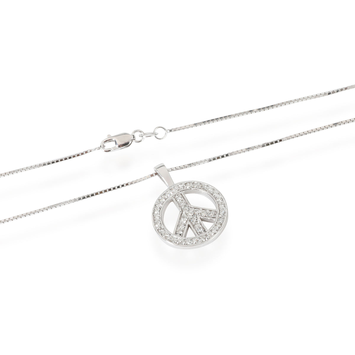 Diamond Peace Symbol Pendant in 14kt White Gold 0.4 CTW