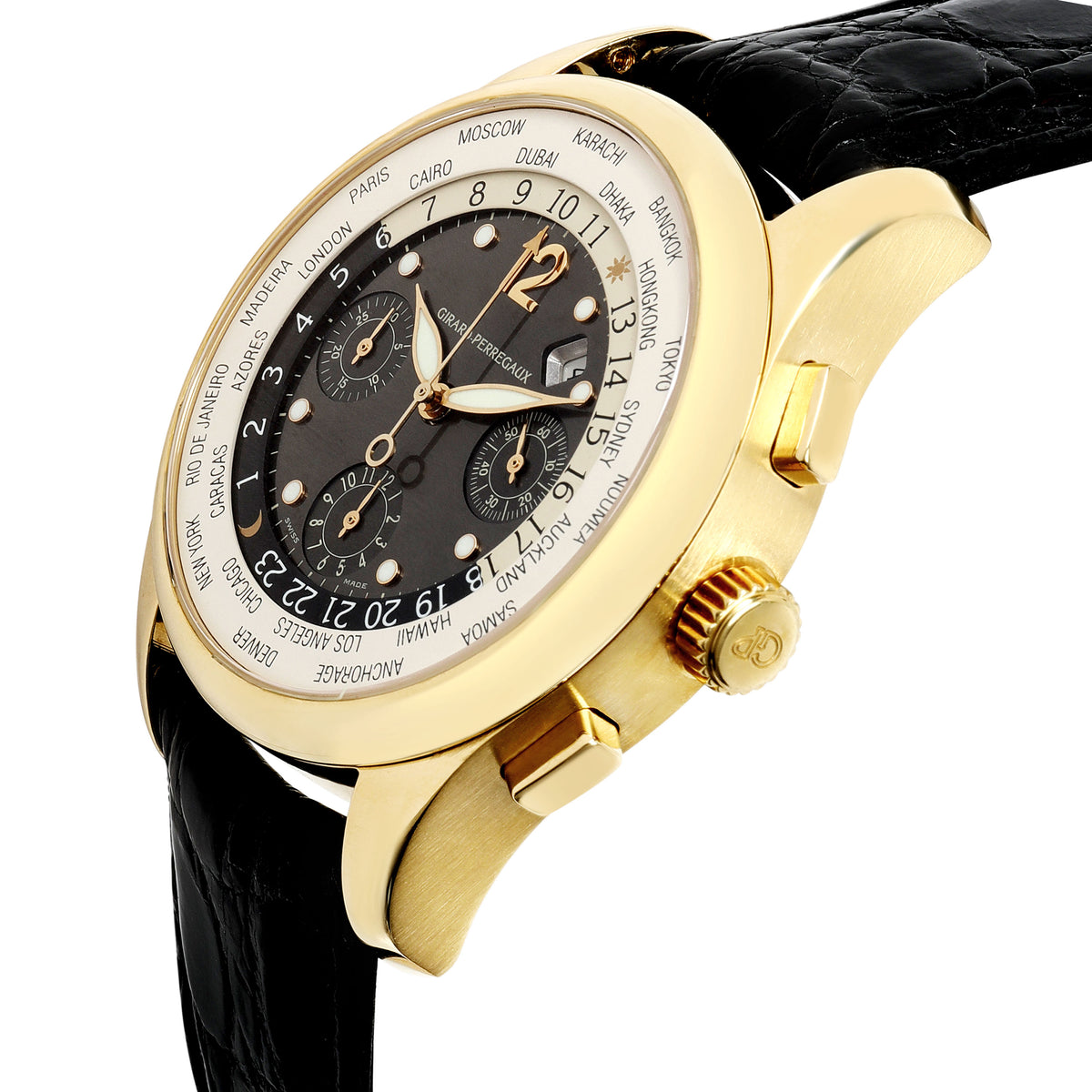 Girard Perregaux WW.TC Traveller 4980 Men's Watch in 18kt Yellow Gold
