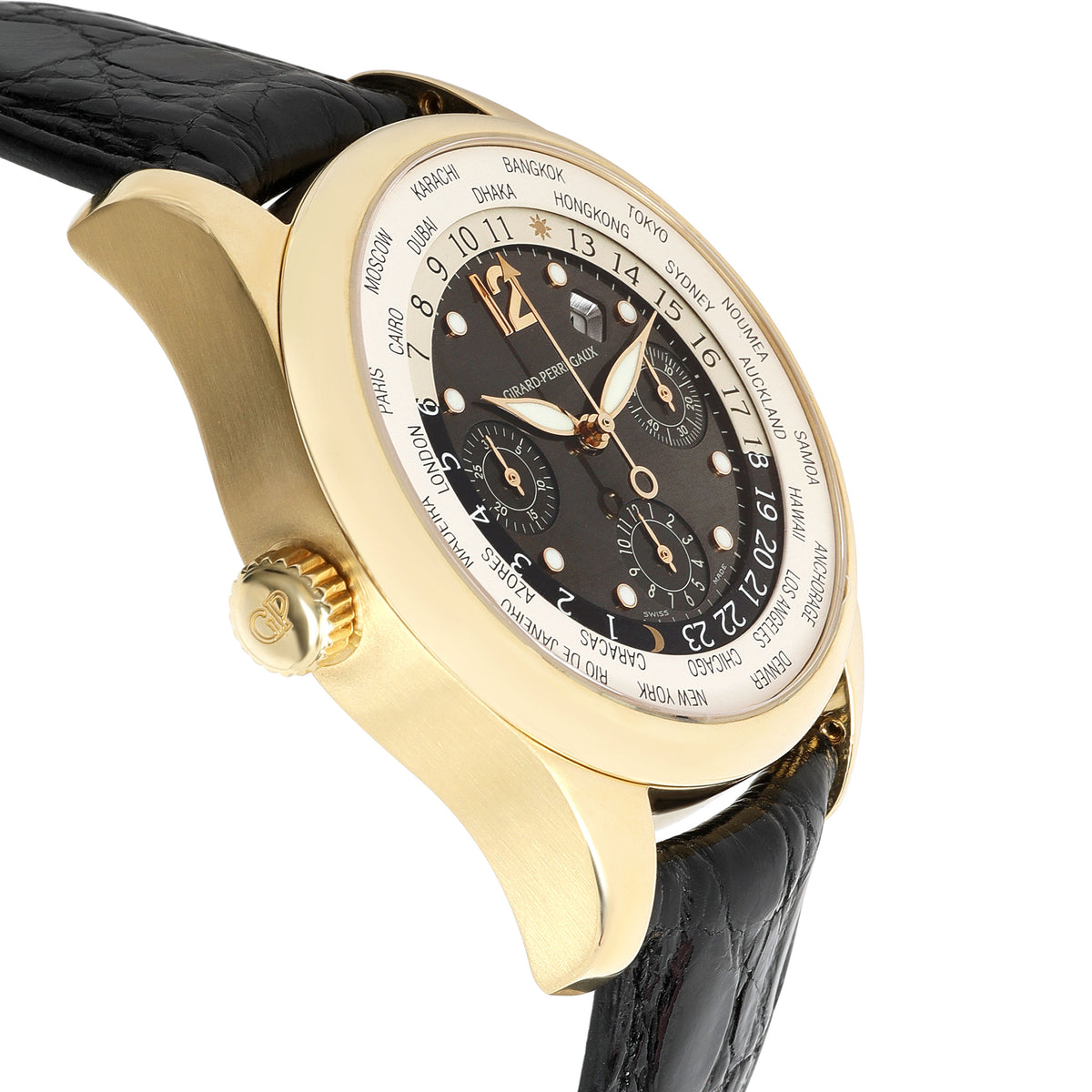 Girard Perregaux WW.TC Traveller 4980 Men's Watch in 18kt Yellow Gold