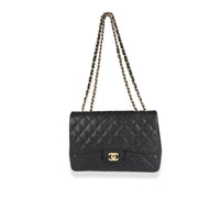 Chanel Black Quilted Caviar Jumbo Classic Single Flap Bag