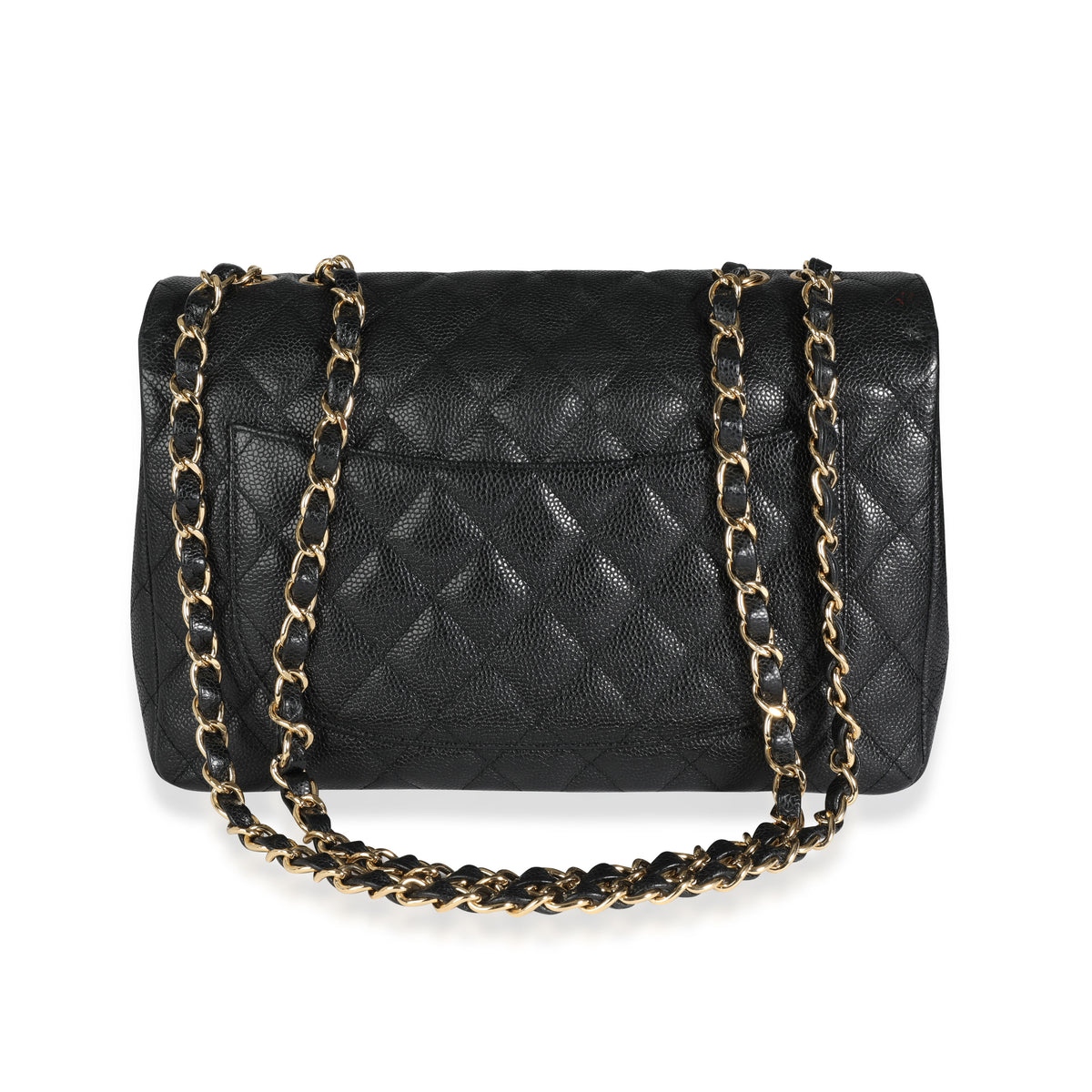 Chanel Black Quilted Caviar Jumbo Classic Single Flap Bag