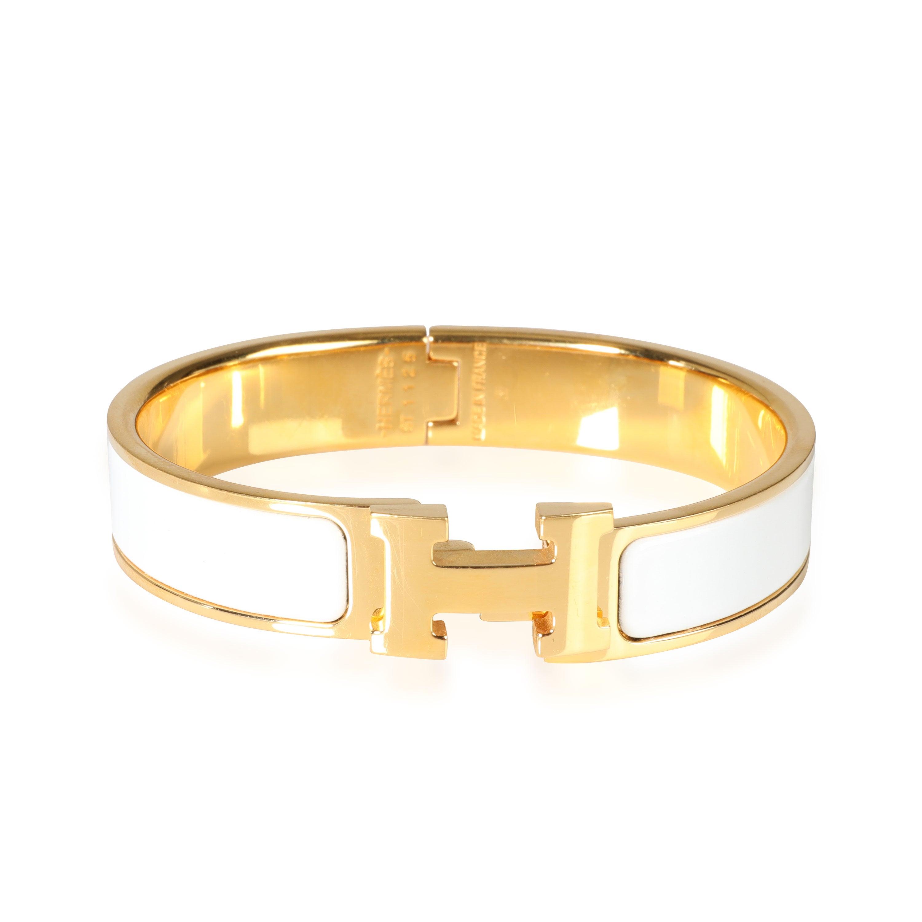 Hermes Clic H Beige Rose Gold Plated Bracelet, myGemma