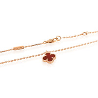 Van Cleef & Arpels Sweet Alhambra Carnelian Pendant in 18kt Rose Gold