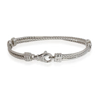 David Yurman Cable Crossover Diamond Bracelet in  Sterling Silver 0.43 CTW