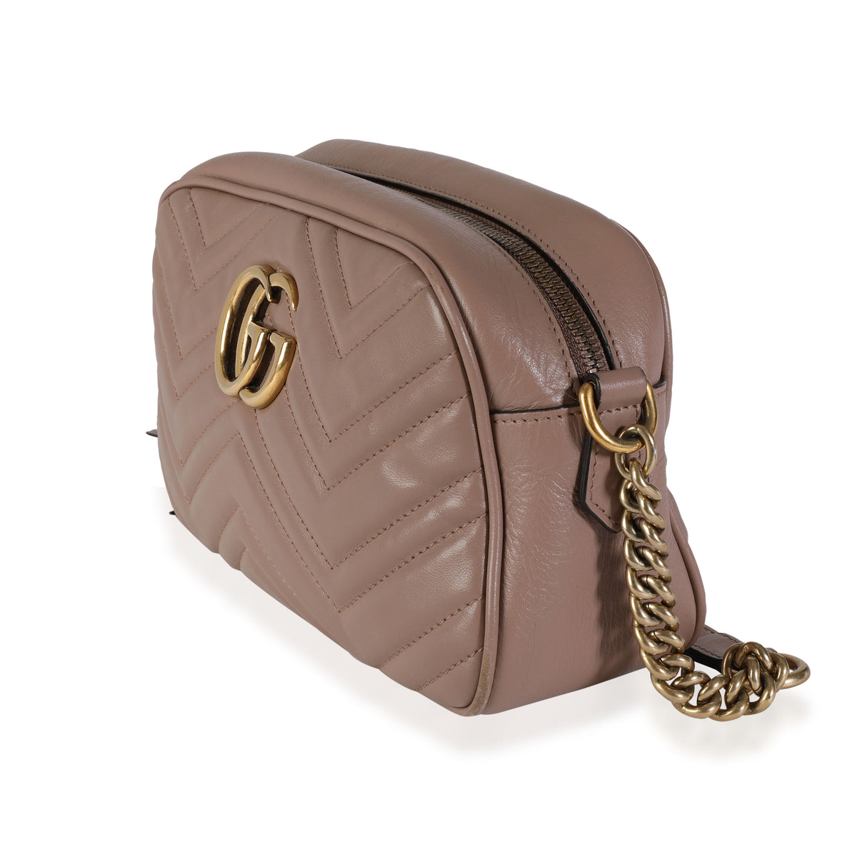 Gucci GG Marmont Camera Bag Matelasse Small Dusty Pink in Leather