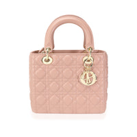 Dior Blush Cannage Lambskin Medium Lady Dior Bag