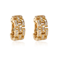 Cartier Mallion Panthere Diamond Earrings in 18kt Yellow Gold 0.58 CTW