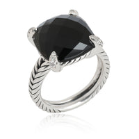 David Yurman Chatelaine Onyx Diamond Ring in Sterling Silver Black 0.08 ctw