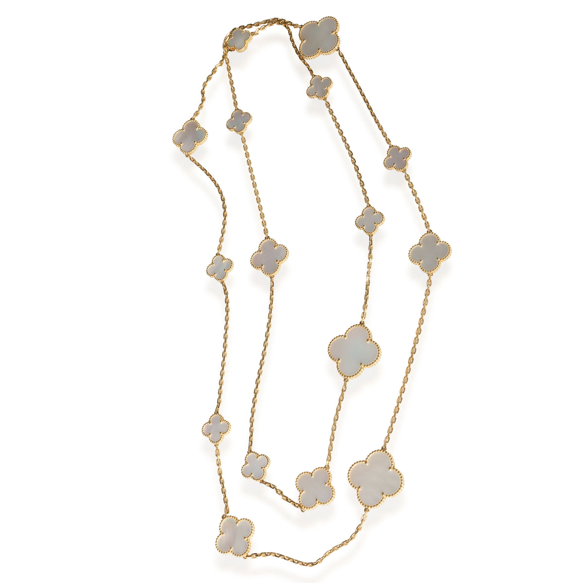 Van Cleef & Arpels Alhambra Mother Of Pearl Necklace in 18K Yellow Gold