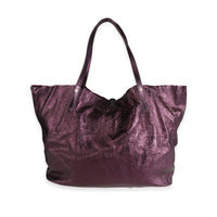 Tiffany & Co. Purple Metallic Leather & Suede Reversible Tote