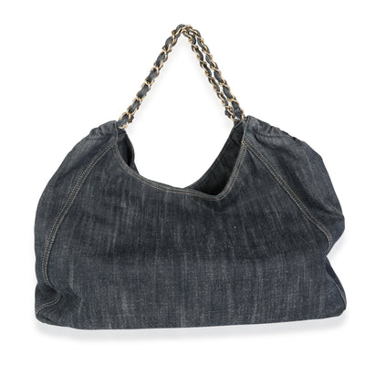 Chanel Blue Denim XL Coco Cabas Tote