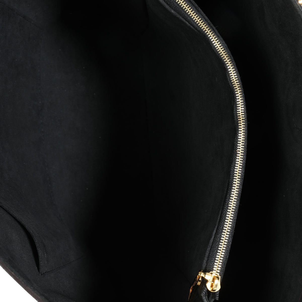 Louis Vuitton Black Taurillon Leather & Damier Ebene Canvas LV Riverside Tote