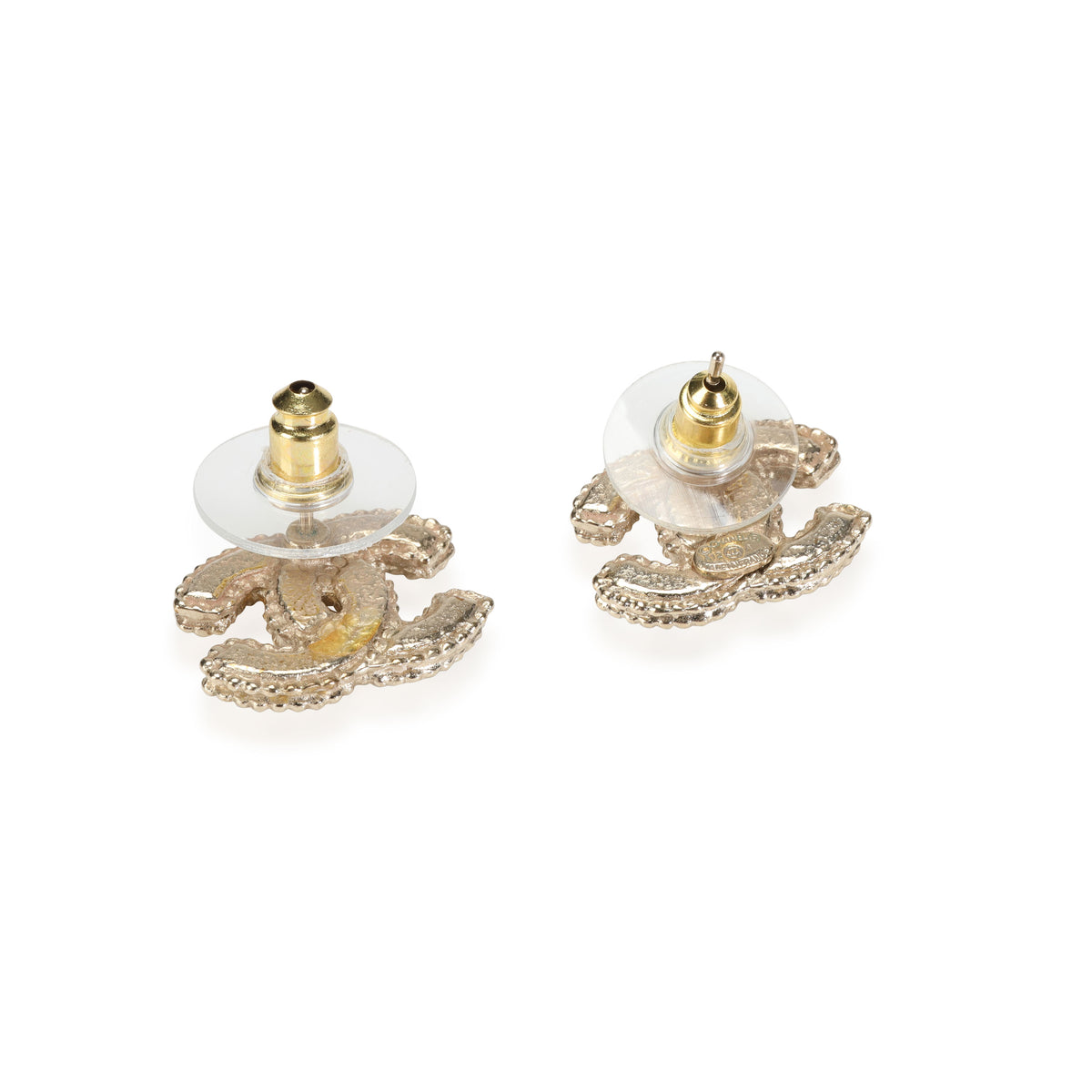 Chanel Faux Pearl CC Logo Stud Earrings - Main Image