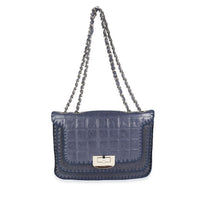 Chanel Navy Leather & Crochet Square Quilt Reissue Flap Bag