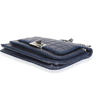 Chanel Navy Leather & Crochet Square Quilt Reissue Flap Bag