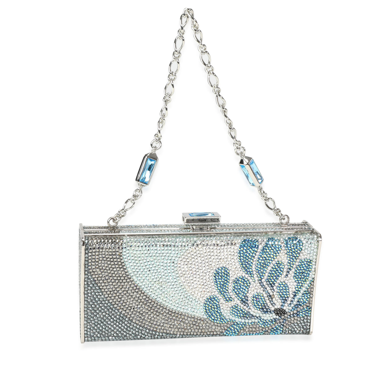 Judith Leiber Blue & Silver Crystal Minaudière