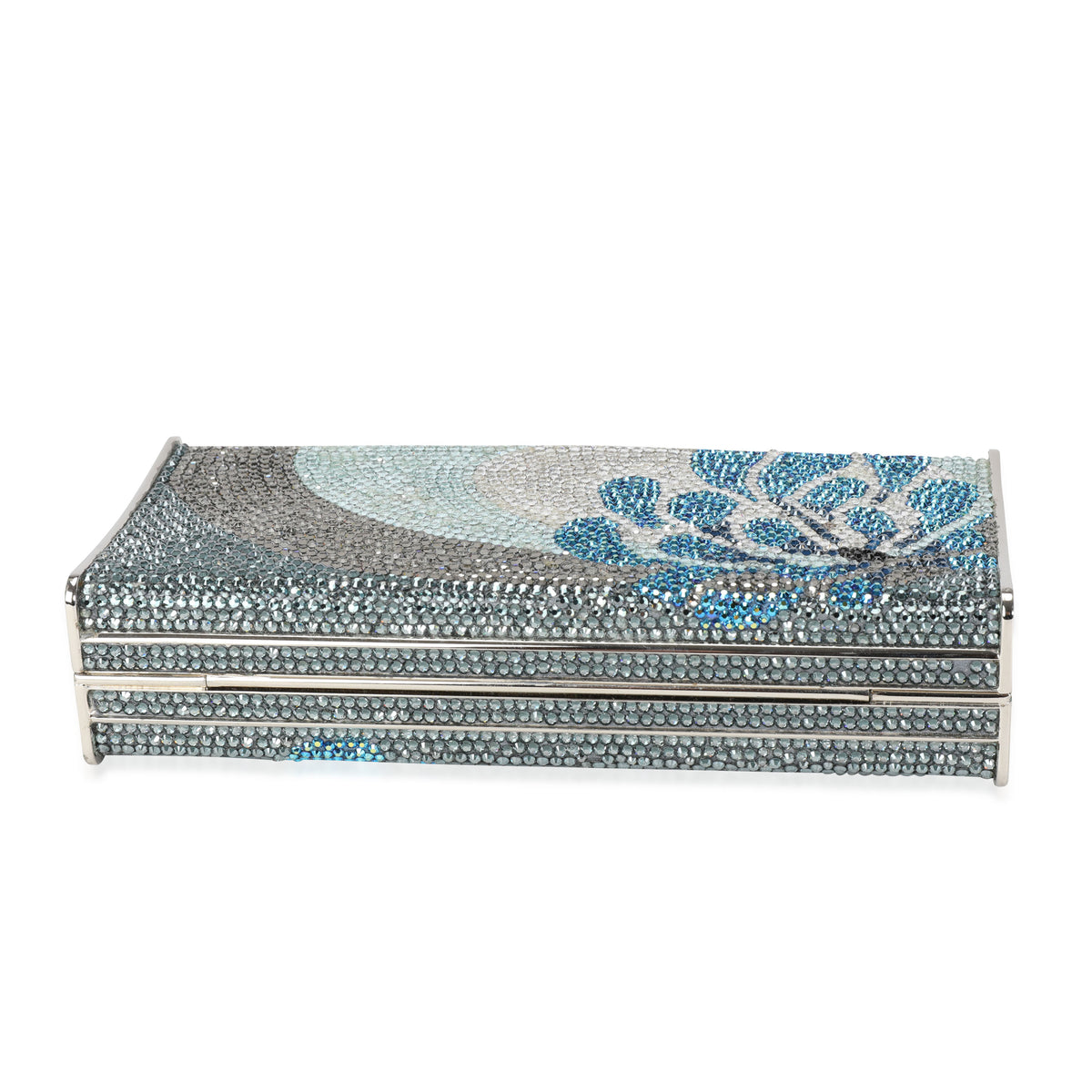 Judith Leiber Blue & Silver Crystal Minaudière