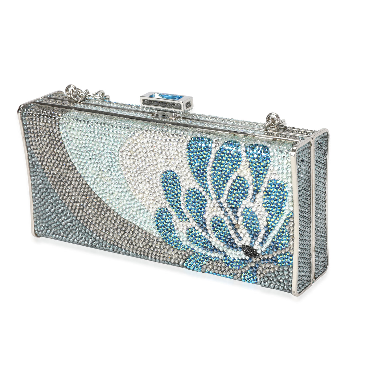 Judith Leiber Blue & Silver Crystal Minaudière