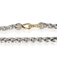 David Yurman Diamond Wheat Chain Necklace in 14K YG/SS 0.68 CT