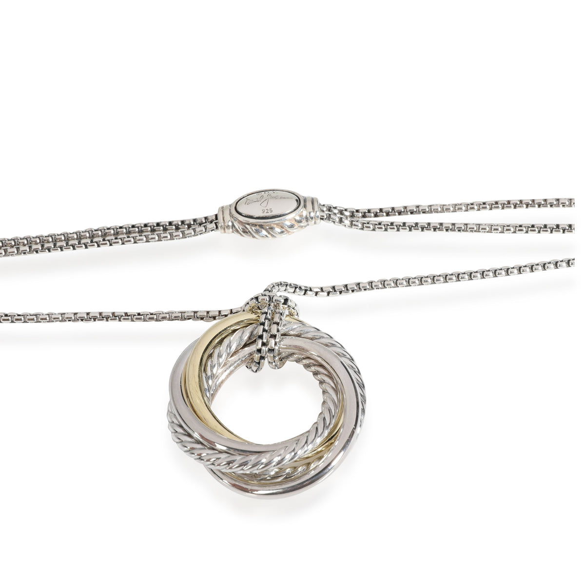 David Yurman Diamond Circle Crossover Pendant Necklace - 14K White Gold Pendant  Necklace, Necklaces - DVY137528 | The RealReal