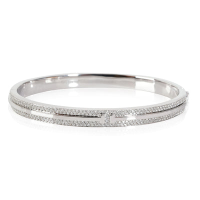 Tiffany T Diamond Bangle in 18k White Gold 0.82 CTW