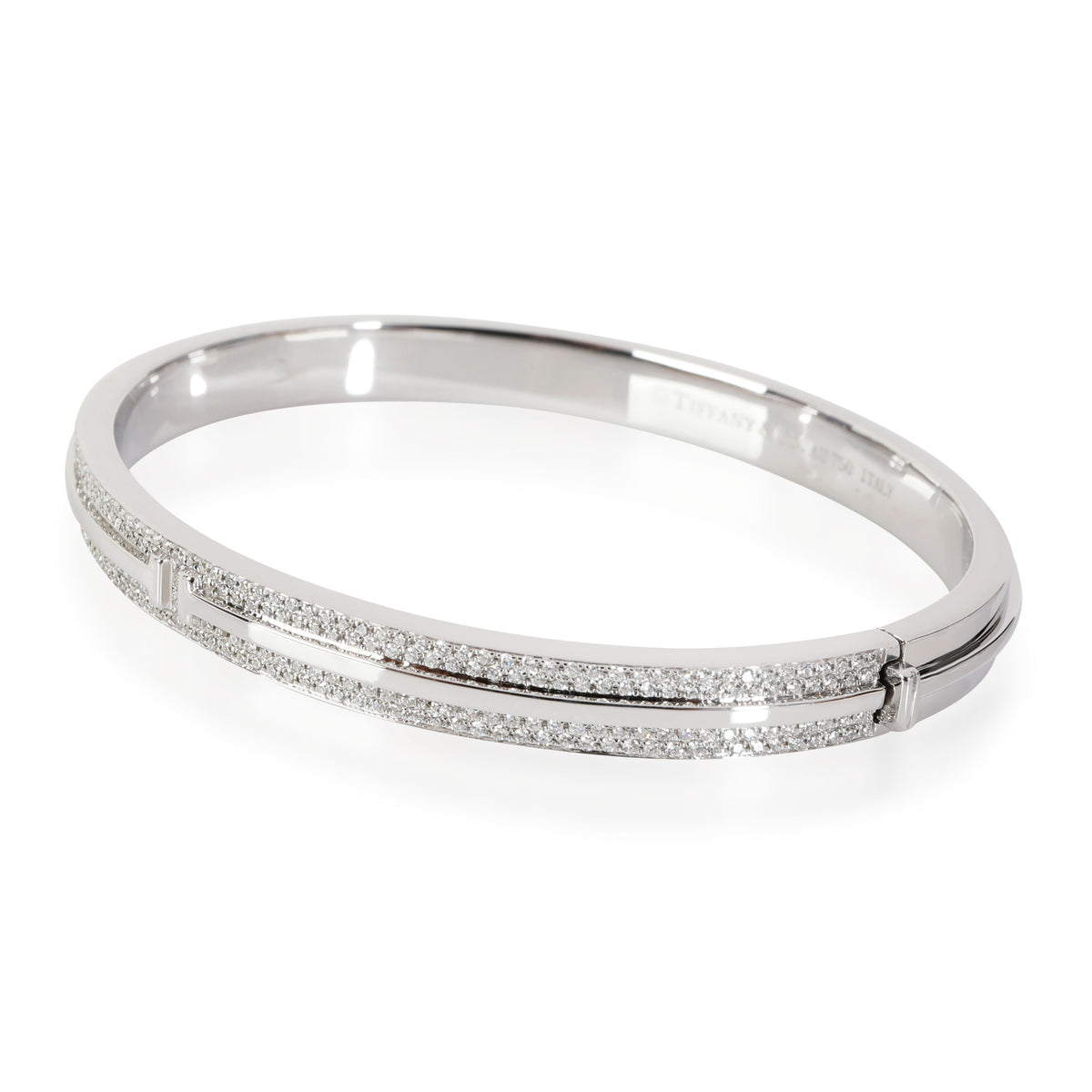 Tiffany T Diamond Bangle in 18k White Gold 0.82 CTW