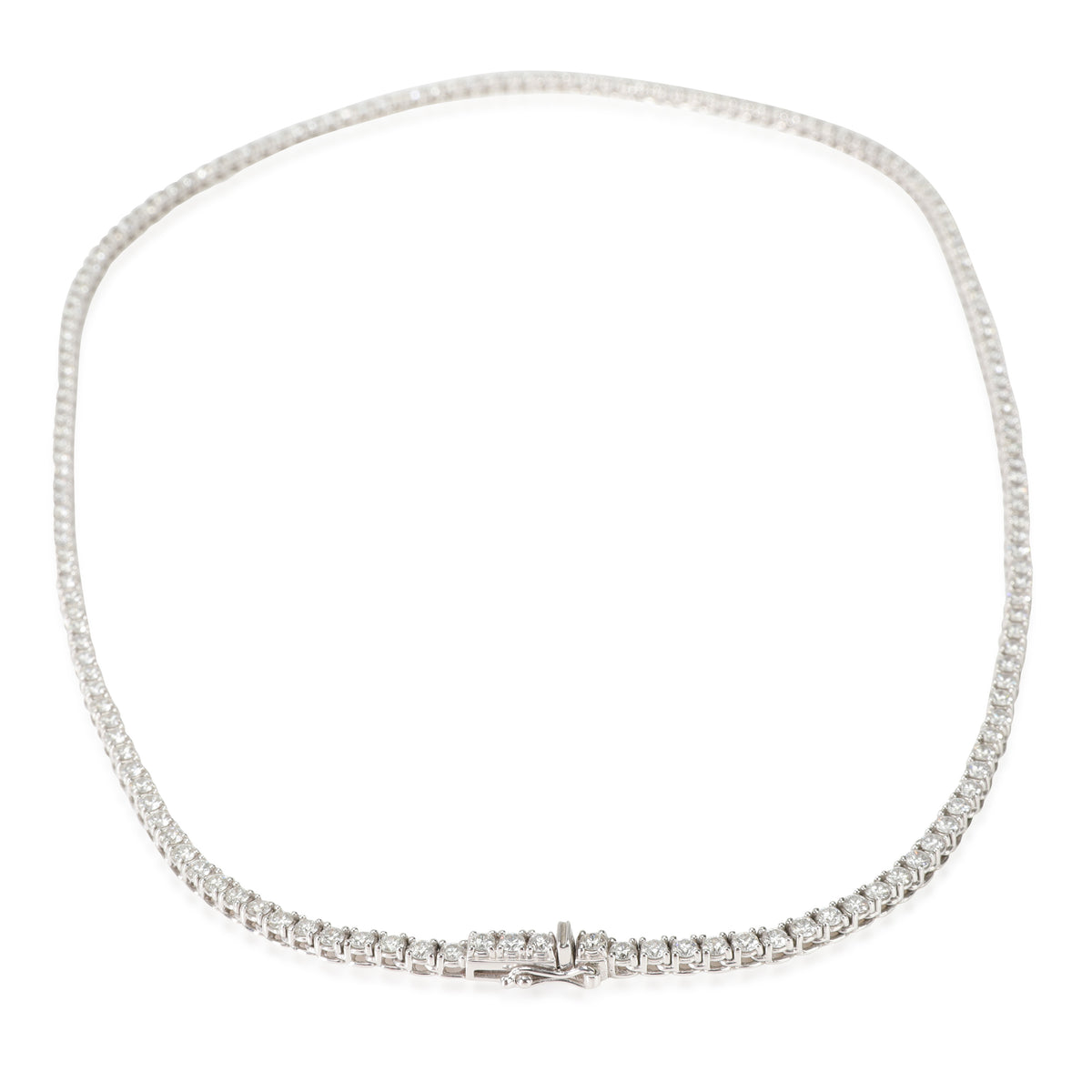Diamond Tennis Necklace in 14k White Gold 8.1 CTW