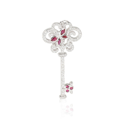 Tiffany & Co. Keys Ruby Diamond Enchant Dragonfly Pendant in Platinum