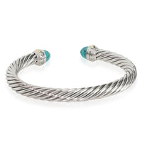 David Yurman Cable Classics Turquoise Cuff in 14k Sterling/Gold