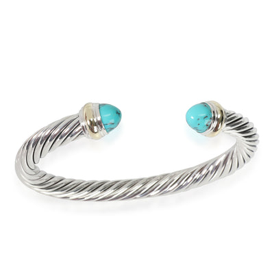 David Yurman Cable Classics Turquoise Cuff in 14k Sterling/Gold