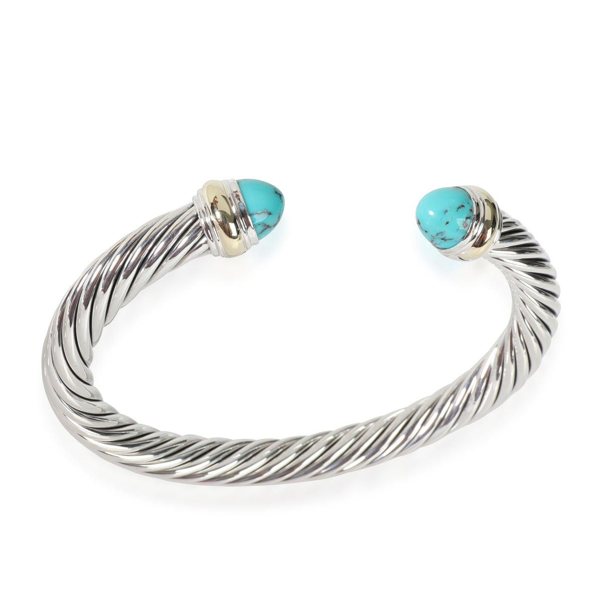 David Yurman Cable Classics Turquoise Cuff in 14k Sterling/Gold